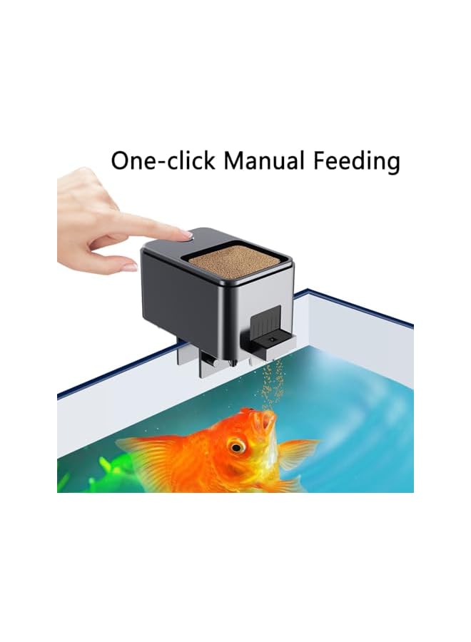WiFi Automatic Fish Feeder for Aquarium, Food Dispenser for Fish Tank with App Control, Rechargeable Battery and USB Powered, Suitable for Small Tank Pelleted Food, Black - Image 5